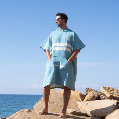 NatureLite Travel Poncho Stripes Blue